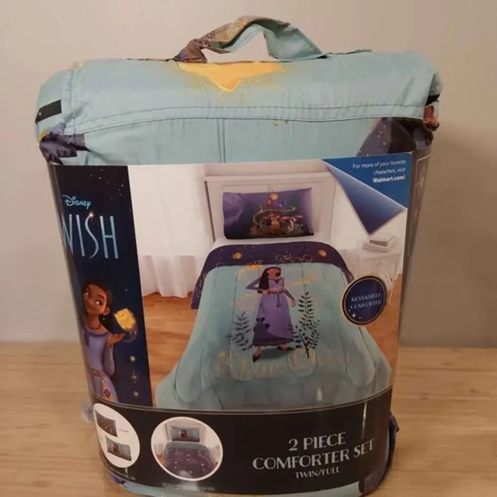 NEW- 2pcs SET- Comforter and pillowcase -WISH- SHINE ON STAR- TWIN/FULL